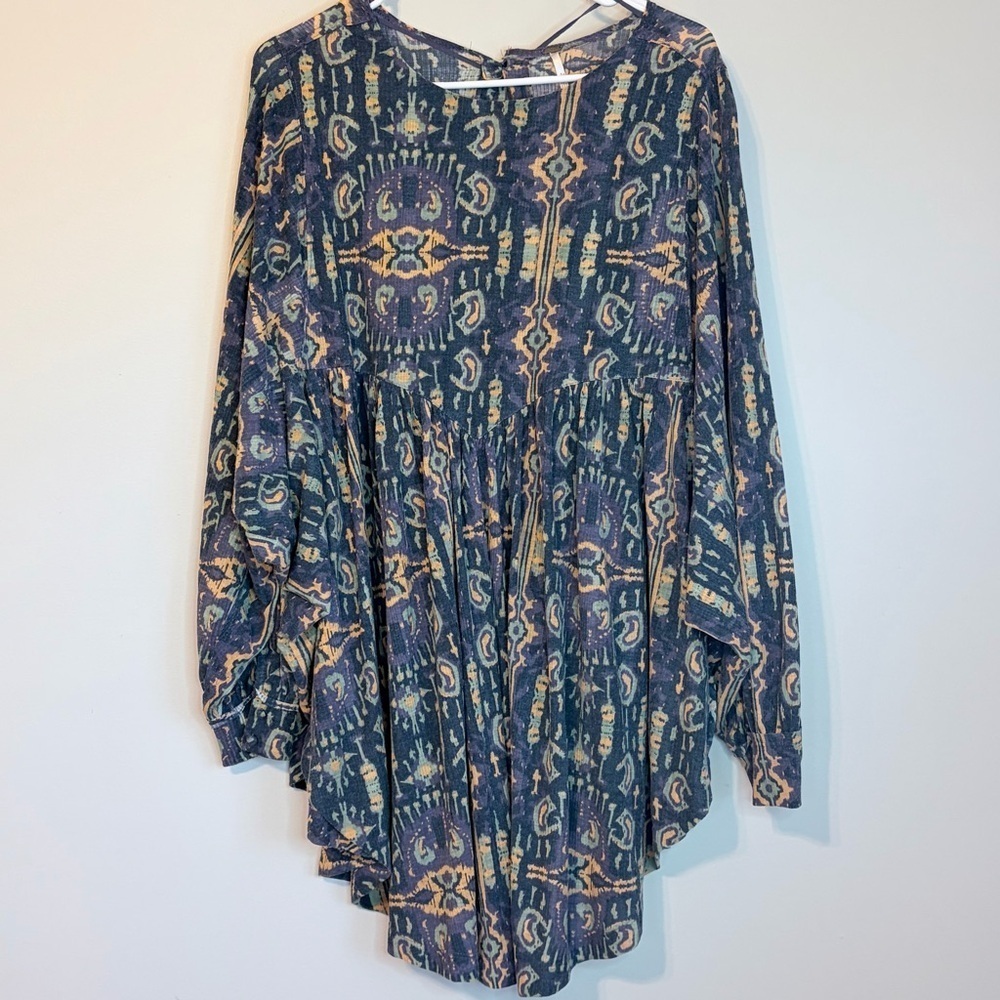 Free People Navy and Gold Tunic Top - Picture 3 of 9